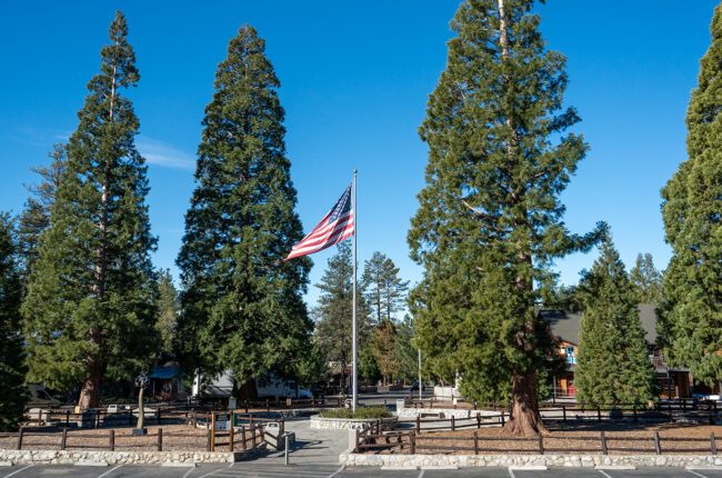 Flag over IDY Park in Idyllwild Calfornia